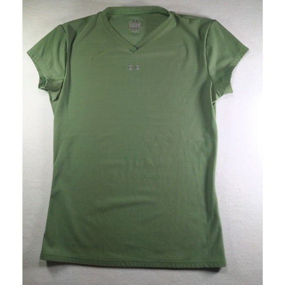 Under Armour Compression Workout Tshirt Women's Size L Green - Picture 3 of 15
